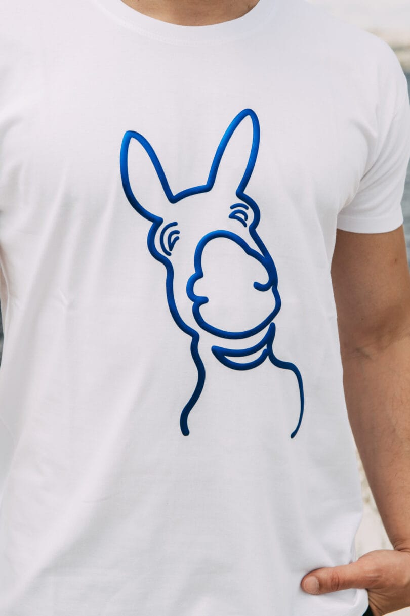 Donkey Love Blue 3D White T-Shirt 17011 - Image 4