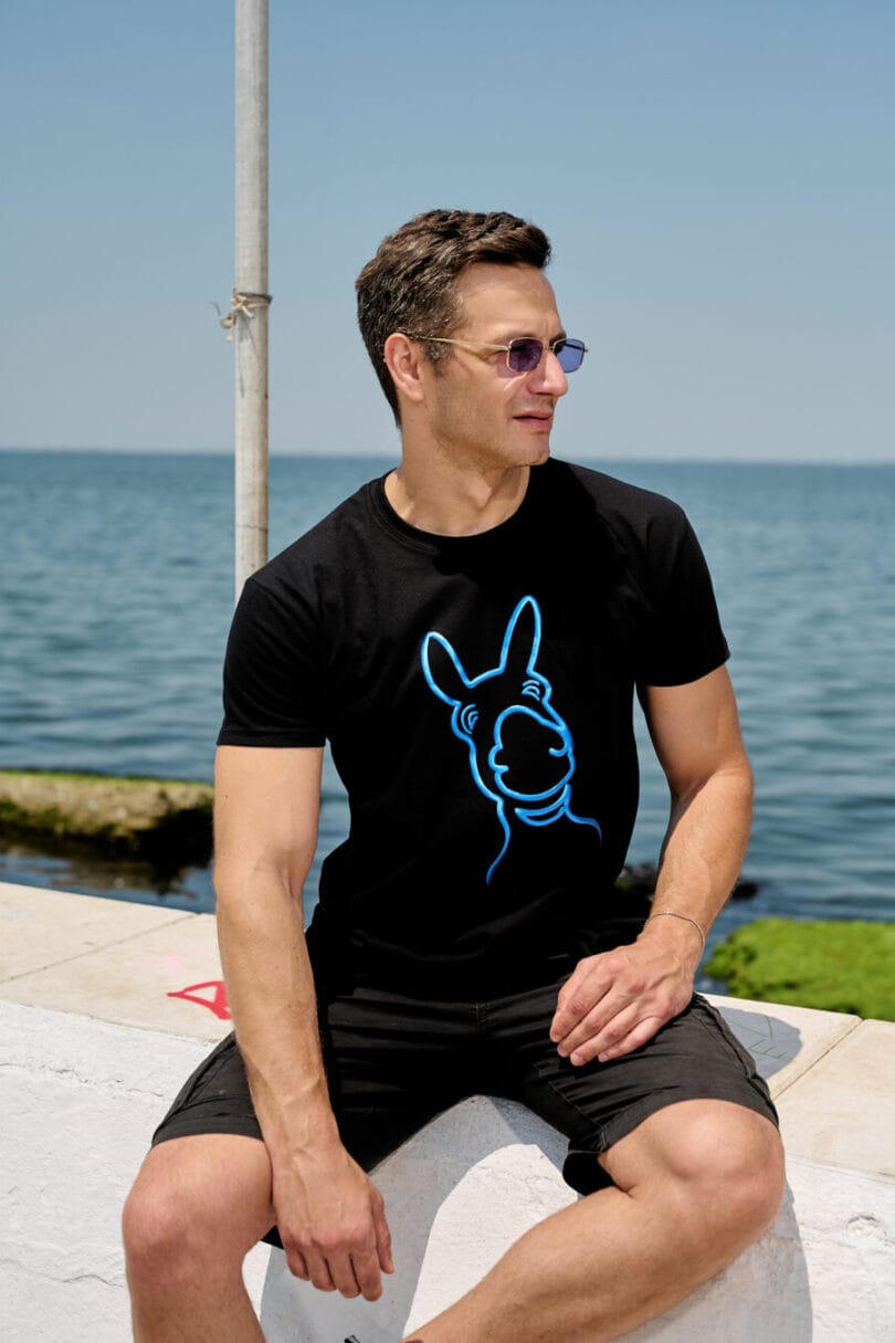 Donkey Love Blue 3D Black T-Shirt 1711A - Image 3